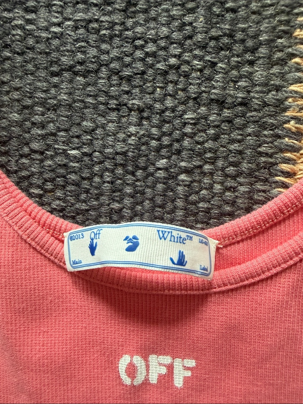 Off-White Pink Ribbed Tank Top - Picture 2 of 4